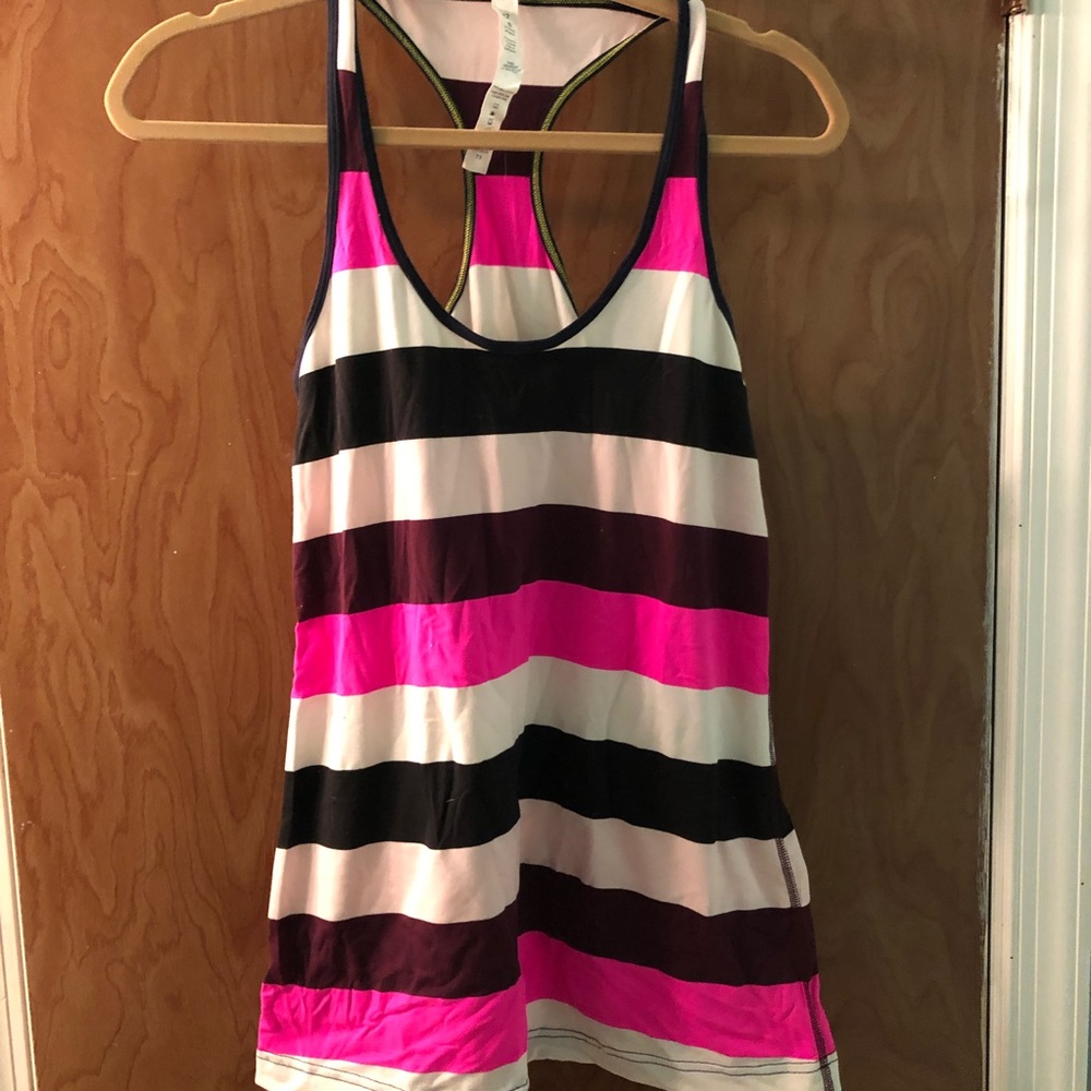 Striped racerback lululemon workout tank l Sz 12
